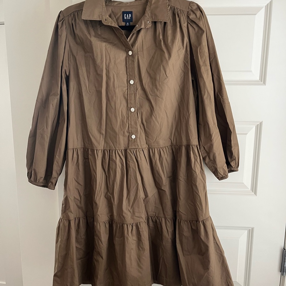 GAP Brown Tiered Buttoned Sundress